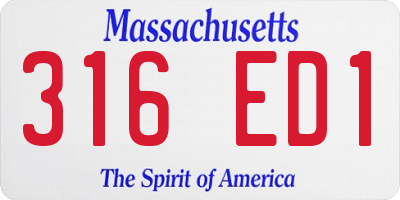 MA license plate 316ED1