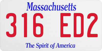 MA license plate 316ED2