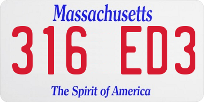 MA license plate 316ED3