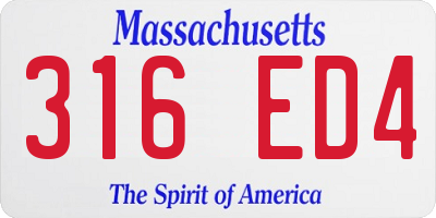 MA license plate 316ED4