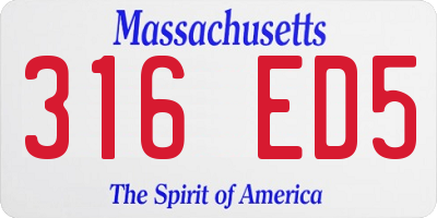 MA license plate 316ED5