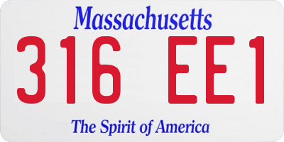 MA license plate 316EE1