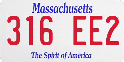 MA license plate 316EE2