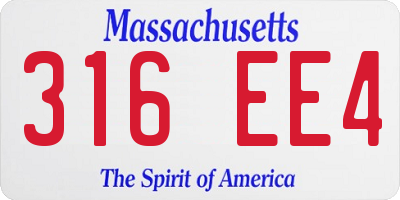 MA license plate 316EE4