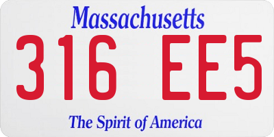 MA license plate 316EE5