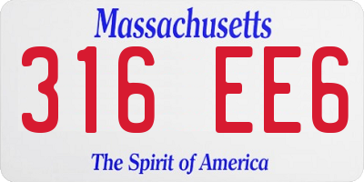 MA license plate 316EE6