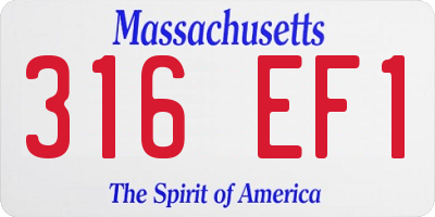 MA license plate 316EF1