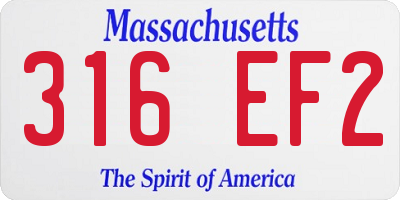 MA license plate 316EF2