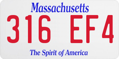 MA license plate 316EF4
