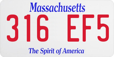 MA license plate 316EF5