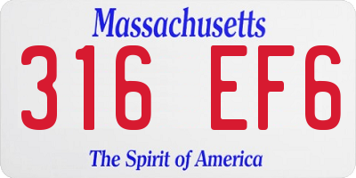MA license plate 316EF6