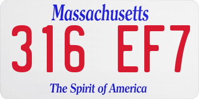 MA license plate 316EF7