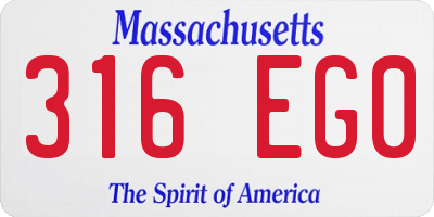 MA license plate 316EG0