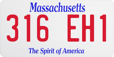 MA license plate 316EH1