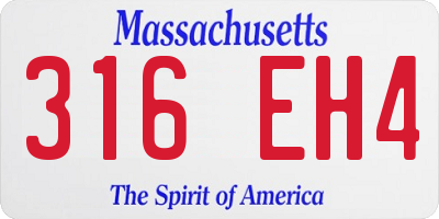 MA license plate 316EH4