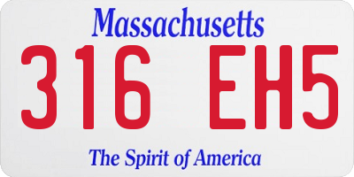 MA license plate 316EH5
