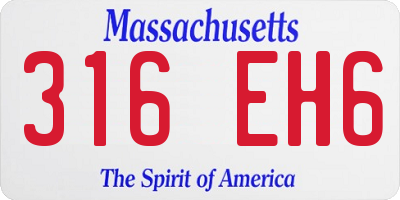 MA license plate 316EH6