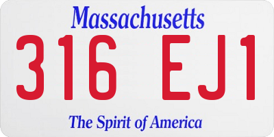 MA license plate 316EJ1