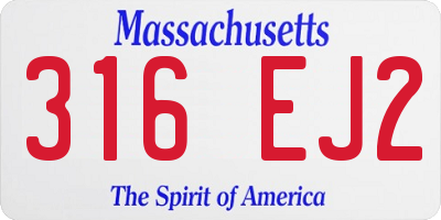 MA license plate 316EJ2