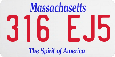 MA license plate 316EJ5