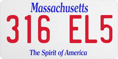 MA license plate 316EL5