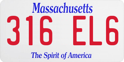 MA license plate 316EL6