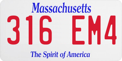 MA license plate 316EM4