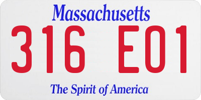 MA license plate 316EO1