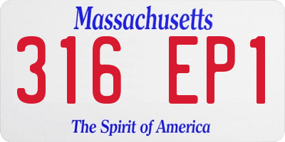 MA license plate 316EP1