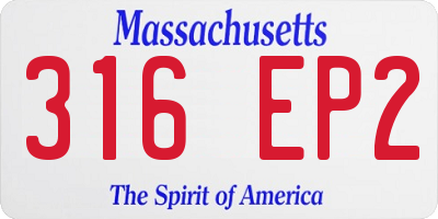 MA license plate 316EP2