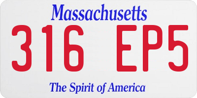 MA license plate 316EP5