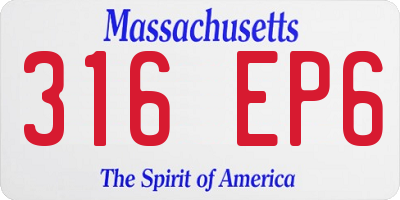 MA license plate 316EP6