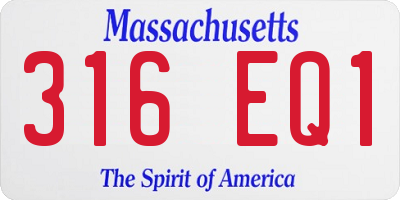 MA license plate 316EQ1
