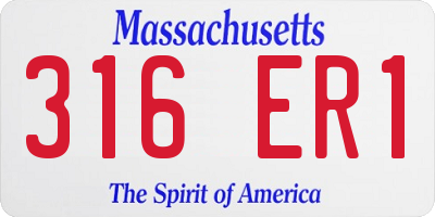 MA license plate 316ER1