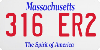 MA license plate 316ER2