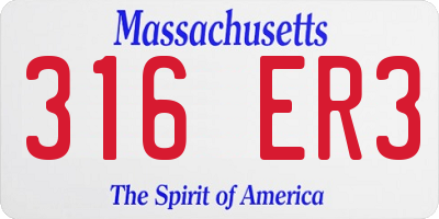 MA license plate 316ER3