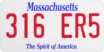 MA license plate 316ER5