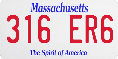 MA license plate 316ER6