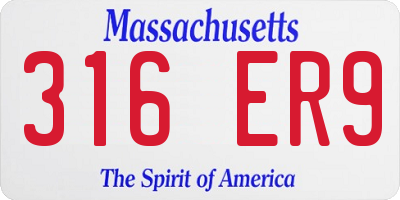 MA license plate 316ER9
