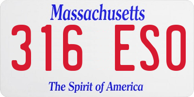 MA license plate 316ES0