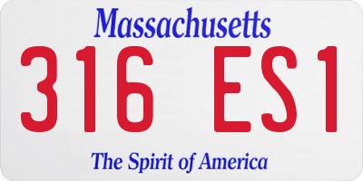 MA license plate 316ES1