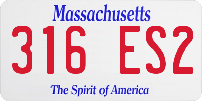 MA license plate 316ES2