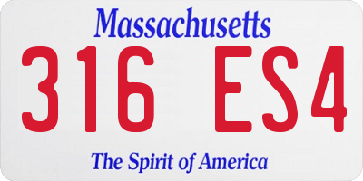 MA license plate 316ES4
