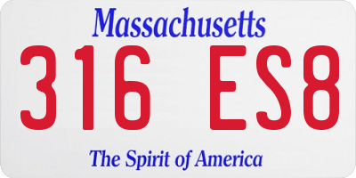 MA license plate 316ES8