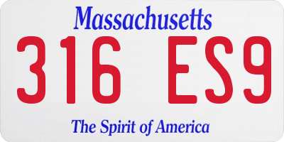 MA license plate 316ES9