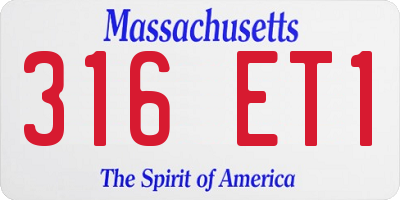 MA license plate 316ET1