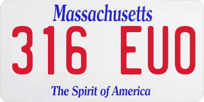 MA license plate 316EU0