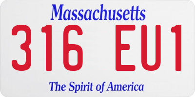 MA license plate 316EU1