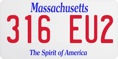 MA license plate 316EU2