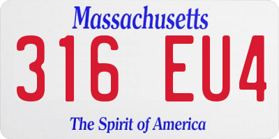 MA license plate 316EU4
